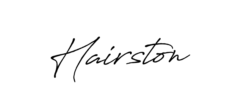 Make a beautiful signature design for name Hairston. With this signature (Antro_Vectra_Bolder) style, you can create a handwritten signature for free. Hairston signature style 7 images and pictures png