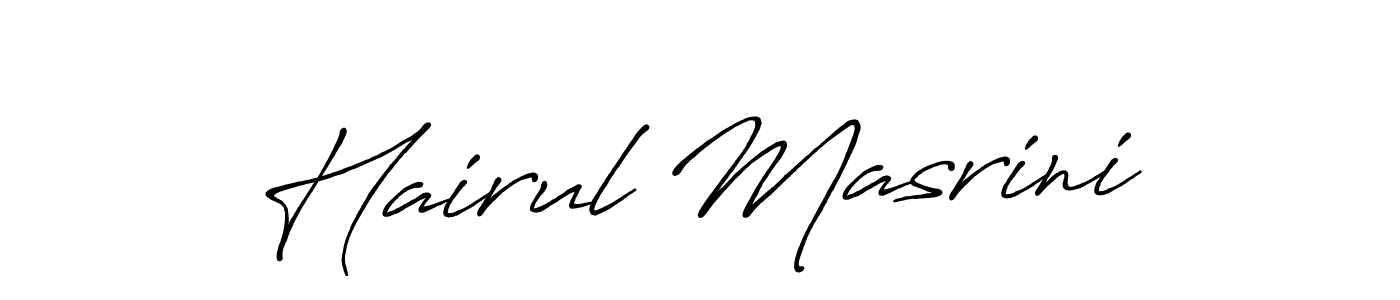 Similarly Antro_Vectra_Bolder is the best handwritten signature design. Signature creator online .You can use it as an online autograph creator for name Hairul Masrini. Hairul Masrini signature style 7 images and pictures png