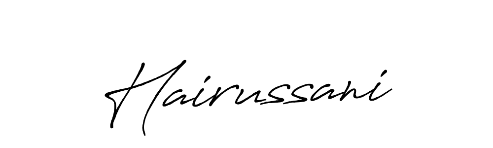 How to make Hairussani signature? Antro_Vectra_Bolder is a professional autograph style. Create handwritten signature for Hairussani name. Hairussani signature style 7 images and pictures png