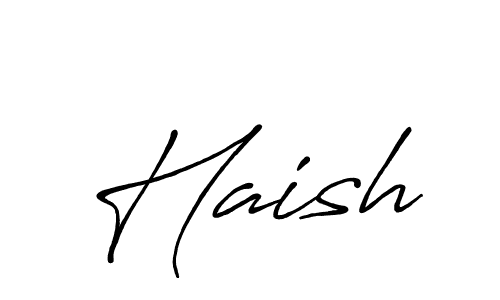 Make a beautiful signature design for name Haish. With this signature (Antro_Vectra_Bolder) style, you can create a handwritten signature for free. Haish signature style 7 images and pictures png