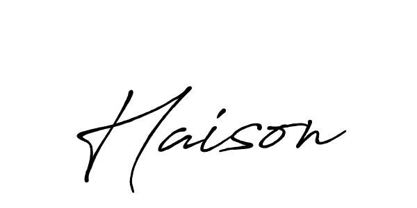 Create a beautiful signature design for name Haison. With this signature (Antro_Vectra_Bolder) fonts, you can make a handwritten signature for free. Haison signature style 7 images and pictures png