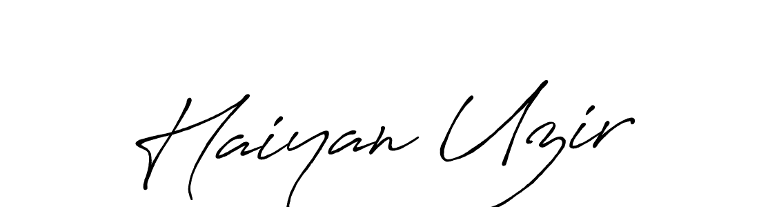 How to make Haiyan Uzir name signature. Use Antro_Vectra_Bolder style for creating short signs online. This is the latest handwritten sign. Haiyan Uzir signature style 7 images and pictures png