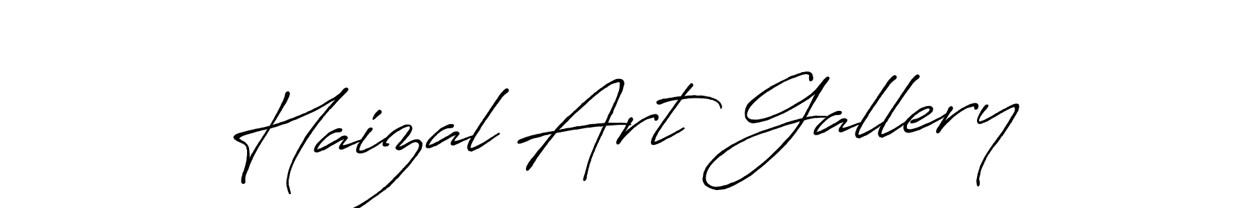 Make a beautiful signature design for name Haizal Art Gallery. With this signature (Antro_Vectra_Bolder) style, you can create a handwritten signature for free. Haizal Art Gallery signature style 7 images and pictures png