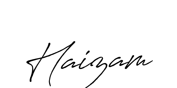 Make a beautiful signature design for name Haizam. With this signature (Antro_Vectra_Bolder) style, you can create a handwritten signature for free. Haizam signature style 7 images and pictures png