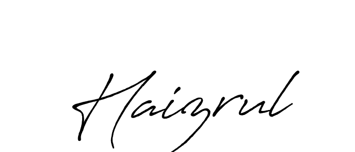 Use a signature maker to create a handwritten signature online. With this signature software, you can design (Antro_Vectra_Bolder) your own signature for name Haizrul. Haizrul signature style 7 images and pictures png