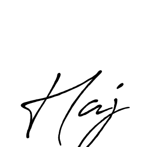 Design your own signature with our free online signature maker. With this signature software, you can create a handwritten (Antro_Vectra_Bolder) signature for name Haj. Haj signature style 7 images and pictures png