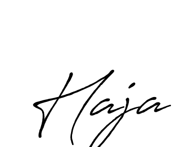 Create a beautiful signature design for name Haja. With this signature (Antro_Vectra_Bolder) fonts, you can make a handwritten signature for free. Haja signature style 7 images and pictures png