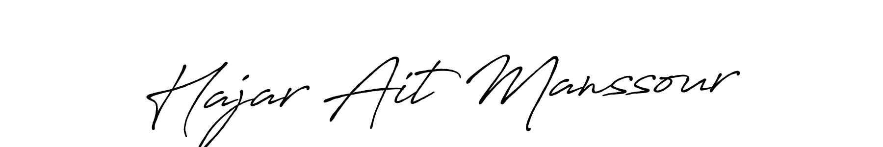 How to make Hajar Ait Manssour name signature. Use Antro_Vectra_Bolder style for creating short signs online. This is the latest handwritten sign. Hajar Ait Manssour signature style 7 images and pictures png