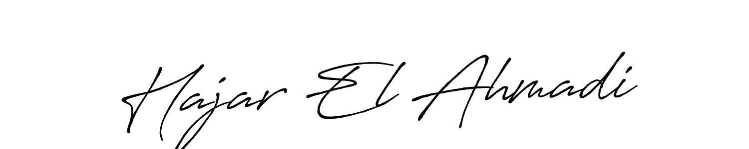 Create a beautiful signature design for name Hajar El Ahmadi. With this signature (Antro_Vectra_Bolder) fonts, you can make a handwritten signature for free. Hajar El Ahmadi signature style 7 images and pictures png
