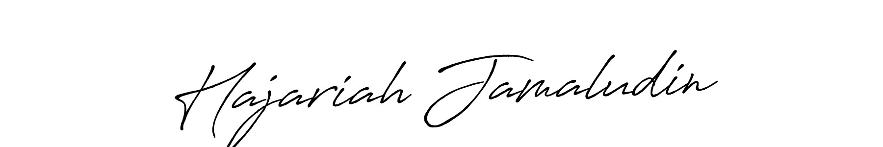 Antro_Vectra_Bolder is a professional signature style that is perfect for those who want to add a touch of class to their signature. It is also a great choice for those who want to make their signature more unique. Get Hajariah Jamaludin name to fancy signature for free. Hajariah Jamaludin signature style 7 images and pictures png