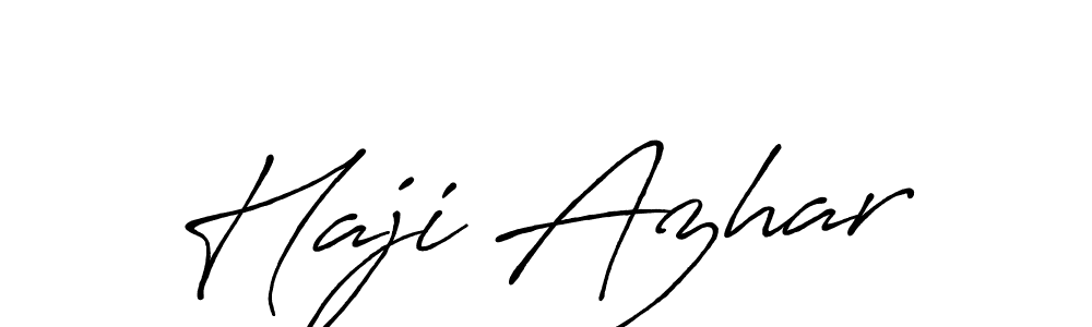 Create a beautiful signature design for name Haji Azhar. With this signature (Antro_Vectra_Bolder) fonts, you can make a handwritten signature for free. Haji Azhar signature style 7 images and pictures png
