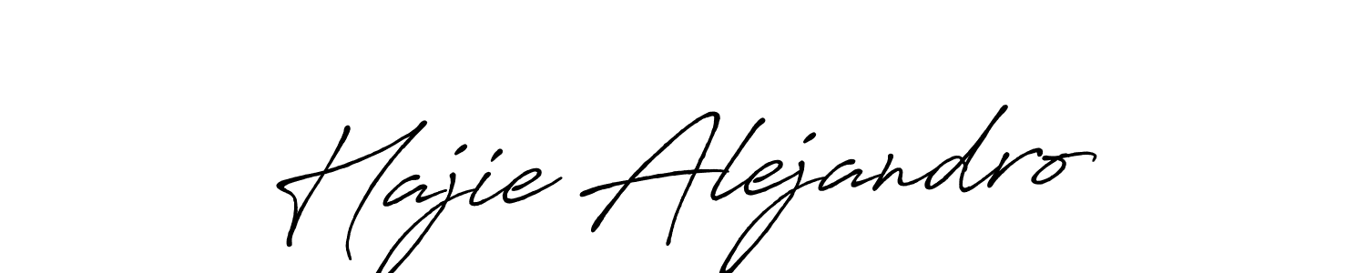 Design your own signature with our free online signature maker. With this signature software, you can create a handwritten (Antro_Vectra_Bolder) signature for name Hajie Alejandro. Hajie Alejandro signature style 7 images and pictures png