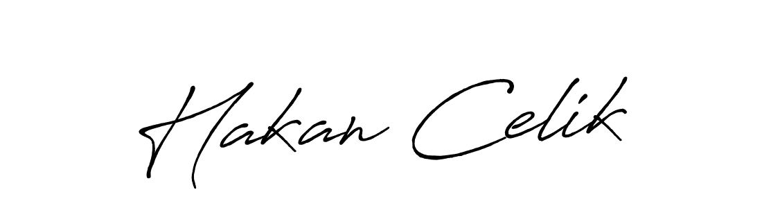 Make a beautiful signature design for name Hakan Celik. With this signature (Antro_Vectra_Bolder) style, you can create a handwritten signature for free. Hakan Celik signature style 7 images and pictures png