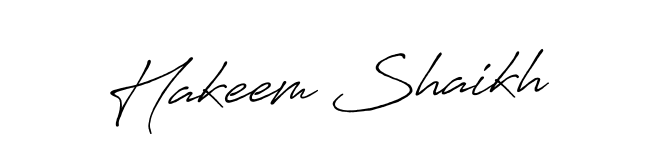 Make a beautiful signature design for name Hakeem Shaikh. With this signature (Antro_Vectra_Bolder) style, you can create a handwritten signature for free. Hakeem Shaikh signature style 7 images and pictures png