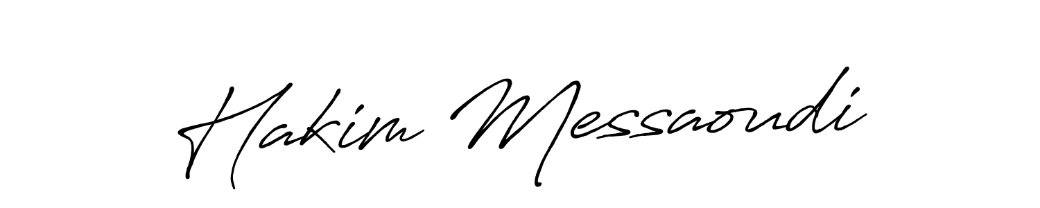Make a beautiful signature design for name Hakim Messaoudi. With this signature (Antro_Vectra_Bolder) style, you can create a handwritten signature for free. Hakim Messaoudi signature style 7 images and pictures png
