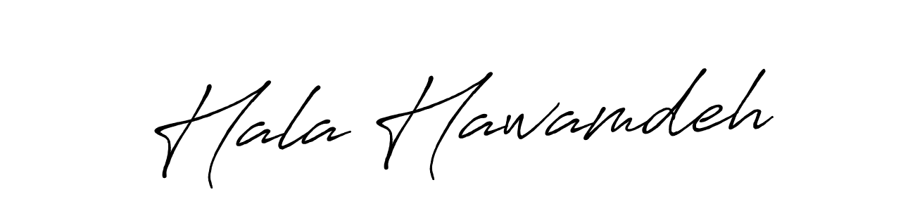 Create a beautiful signature design for name Hala Hawamdeh. With this signature (Antro_Vectra_Bolder) fonts, you can make a handwritten signature for free. Hala Hawamdeh signature style 7 images and pictures png