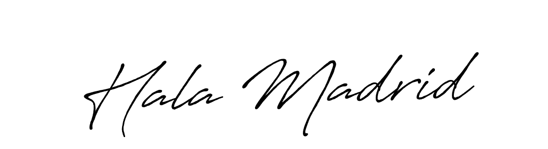 Also we have Hala Madrid name is the best signature style. Create professional handwritten signature collection using Antro_Vectra_Bolder autograph style. Hala Madrid signature style 7 images and pictures png