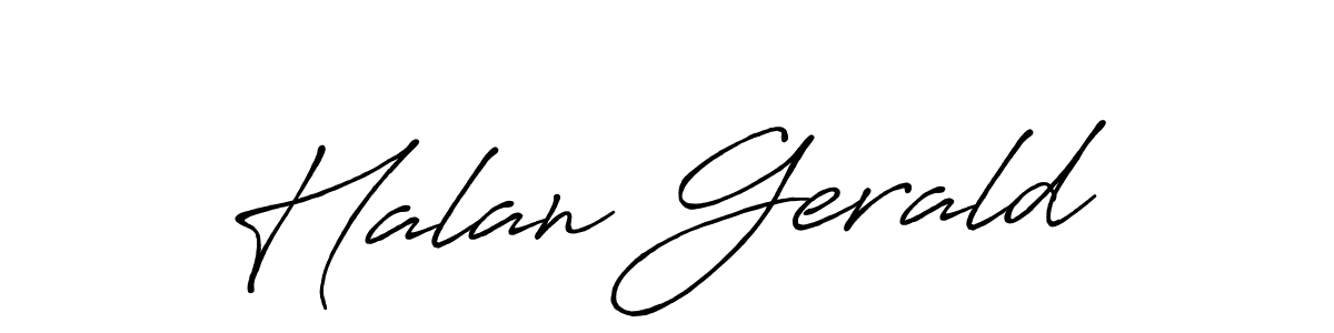 The best way (Antro_Vectra_Bolder) to make a short signature is to pick only two or three words in your name. The name Halan Gerald include a total of six letters. For converting this name. Halan Gerald signature style 7 images and pictures png