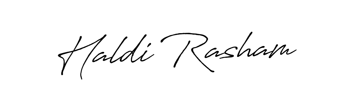 Create a beautiful signature design for name Haldi Rasham. With this signature (Antro_Vectra_Bolder) fonts, you can make a handwritten signature for free. Haldi Rasham signature style 7 images and pictures png