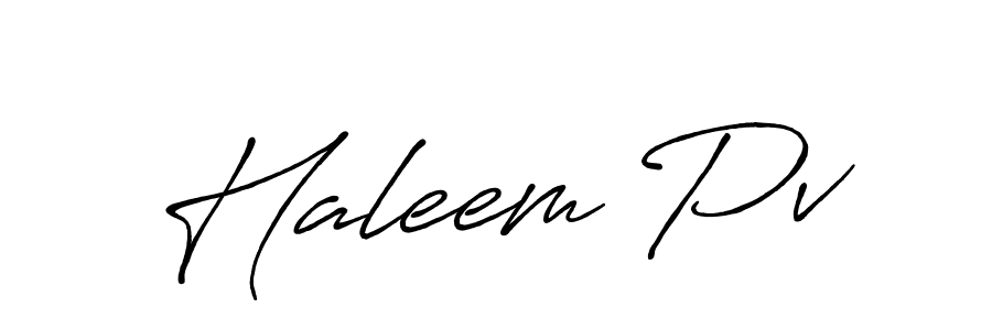 Haleem Pv stylish signature style. Best Handwritten Sign (Antro_Vectra_Bolder) for my name. Handwritten Signature Collection Ideas for my name Haleem Pv. Haleem Pv signature style 7 images and pictures png