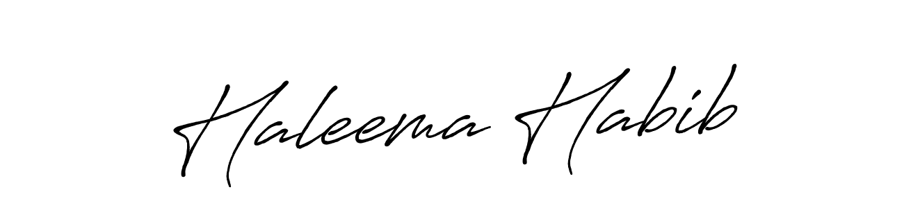 Make a beautiful signature design for name Haleema Habib. With this signature (Antro_Vectra_Bolder) style, you can create a handwritten signature for free. Haleema Habib signature style 7 images and pictures png