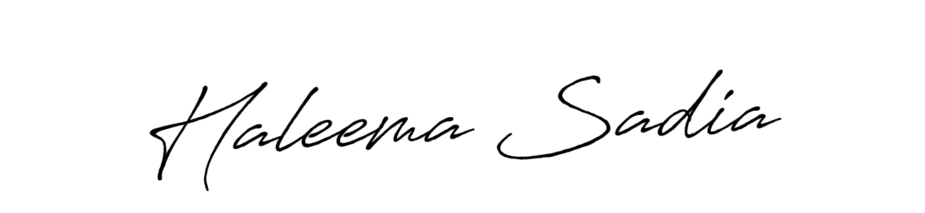 Make a beautiful signature design for name Haleema Sadia. With this signature (Antro_Vectra_Bolder) style, you can create a handwritten signature for free. Haleema Sadia signature style 7 images and pictures png