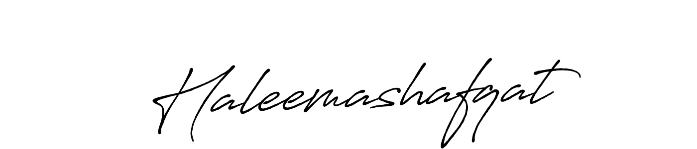 Make a beautiful signature design for name Haleemashafqat. With this signature (Antro_Vectra_Bolder) style, you can create a handwritten signature for free. Haleemashafqat signature style 7 images and pictures png