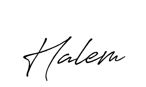 Design your own signature with our free online signature maker. With this signature software, you can create a handwritten (Antro_Vectra_Bolder) signature for name Halem. Halem signature style 7 images and pictures png