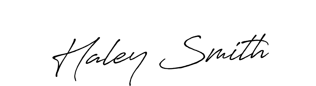 Make a beautiful signature design for name Haley Smith. With this signature (Antro_Vectra_Bolder) style, you can create a handwritten signature for free. Haley Smith signature style 7 images and pictures png