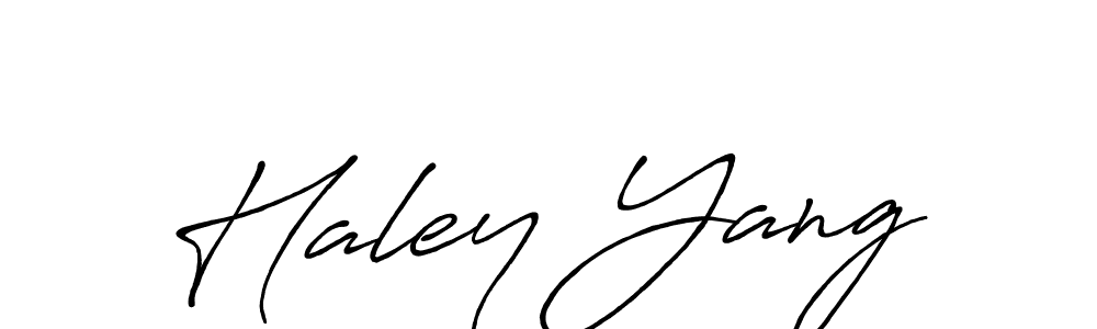 Make a beautiful signature design for name Haley Yang. With this signature (Antro_Vectra_Bolder) style, you can create a handwritten signature for free. Haley Yang signature style 7 images and pictures png