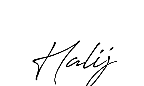 Use a signature maker to create a handwritten signature online. With this signature software, you can design (Antro_Vectra_Bolder) your own signature for name Halij. Halij signature style 7 images and pictures png