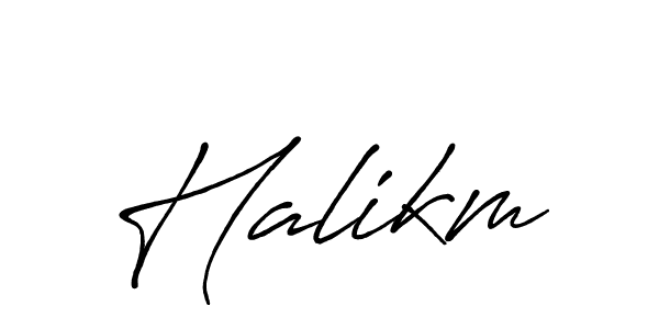 The best way (Antro_Vectra_Bolder) to make a short signature is to pick only two or three words in your name. The name Halikm include a total of six letters. For converting this name. Halikm signature style 7 images and pictures png