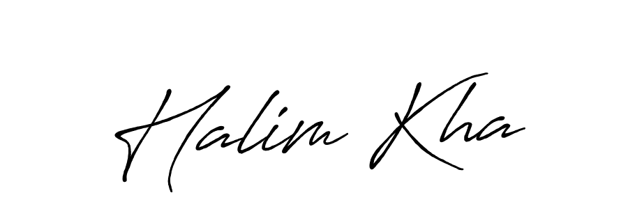 How to make Halim Kha name signature. Use Antro_Vectra_Bolder style for creating short signs online. This is the latest handwritten sign. Halim Kha signature style 7 images and pictures png