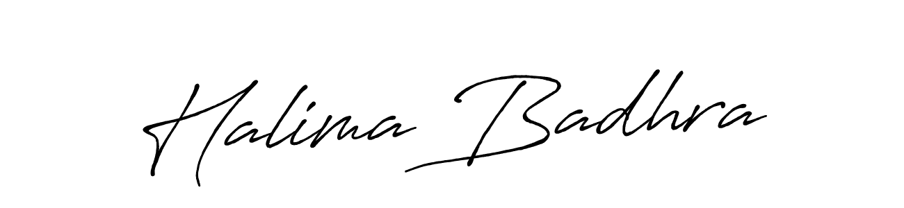 Make a beautiful signature design for name Halima Badhra. With this signature (Antro_Vectra_Bolder) style, you can create a handwritten signature for free. Halima Badhra signature style 7 images and pictures png