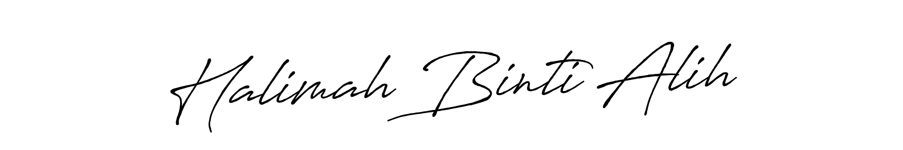 Make a beautiful signature design for name Halimah Binti Alih. With this signature (Antro_Vectra_Bolder) style, you can create a handwritten signature for free. Halimah Binti Alih signature style 7 images and pictures png