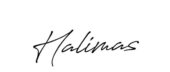 Use a signature maker to create a handwritten signature online. With this signature software, you can design (Antro_Vectra_Bolder) your own signature for name Halimas. Halimas signature style 7 images and pictures png