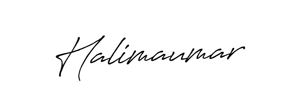 How to make Halimaumar signature? Antro_Vectra_Bolder is a professional autograph style. Create handwritten signature for Halimaumar name. Halimaumar signature style 7 images and pictures png