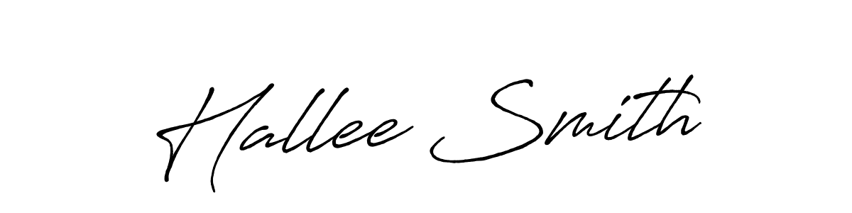 How to make Hallee Smith name signature. Use Antro_Vectra_Bolder style for creating short signs online. This is the latest handwritten sign. Hallee Smith signature style 7 images and pictures png