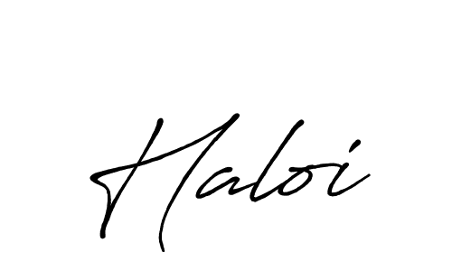 Create a beautiful signature design for name Haloi. With this signature (Antro_Vectra_Bolder) fonts, you can make a handwritten signature for free. Haloi signature style 7 images and pictures png