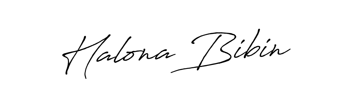 Make a beautiful signature design for name Halona Bibin. With this signature (Antro_Vectra_Bolder) style, you can create a handwritten signature for free. Halona Bibin signature style 7 images and pictures png