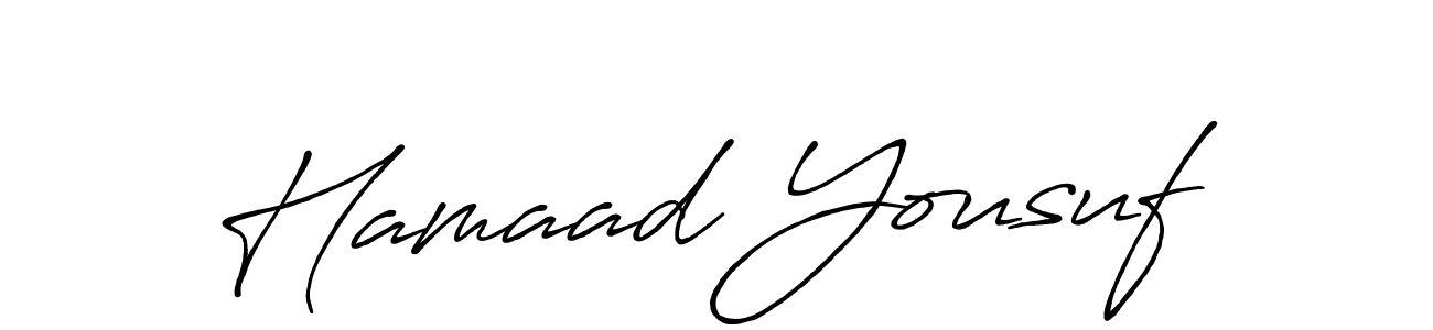 Create a beautiful signature design for name Hamaad Yousuf. With this signature (Antro_Vectra_Bolder) fonts, you can make a handwritten signature for free. Hamaad Yousuf signature style 7 images and pictures png