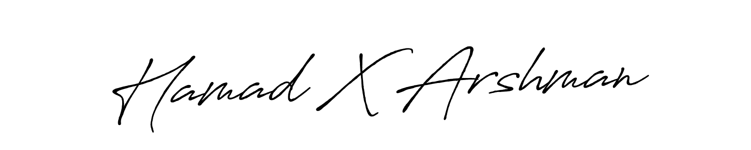 This is the best signature style for the Hamad X Arshman name. Also you like these signature font (Antro_Vectra_Bolder). Mix name signature. Hamad X Arshman signature style 7 images and pictures png