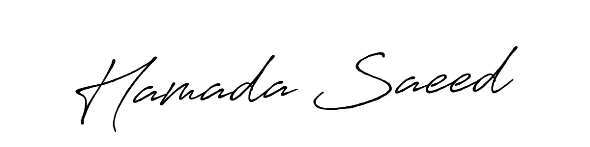 Also You can easily find your signature by using the search form. We will create Hamada Saeed name handwritten signature images for you free of cost using Antro_Vectra_Bolder sign style. Hamada Saeed signature style 7 images and pictures png