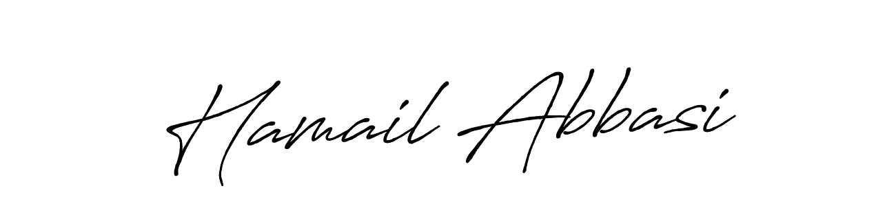 Create a beautiful signature design for name Hamail Abbasi. With this signature (Antro_Vectra_Bolder) fonts, you can make a handwritten signature for free. Hamail Abbasi signature style 7 images and pictures png