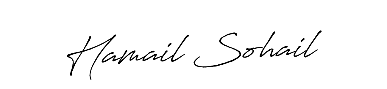 You can use this online signature creator to create a handwritten signature for the name Hamail Sohail. This is the best online autograph maker. Hamail Sohail signature style 7 images and pictures png