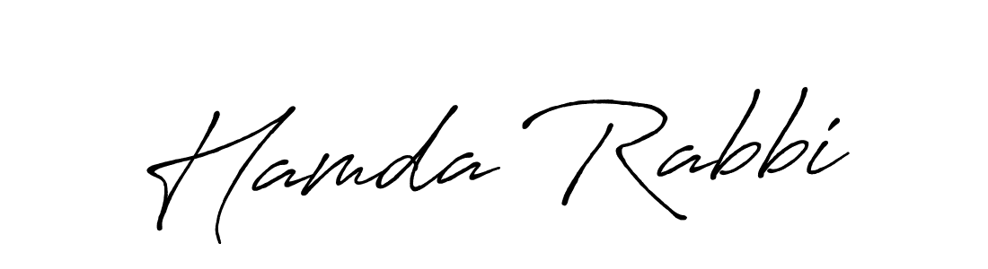 You can use this online signature creator to create a handwritten signature for the name Hamda Rabbi. This is the best online autograph maker. Hamda Rabbi signature style 7 images and pictures png