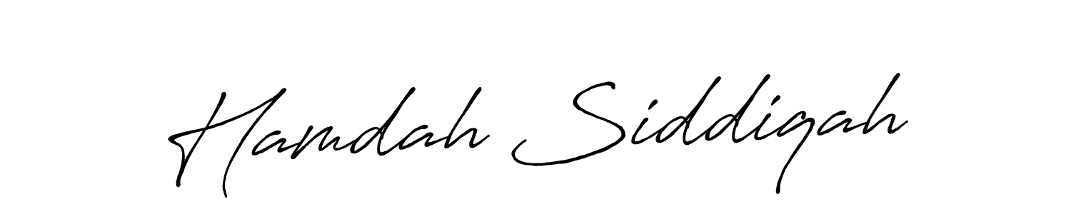 The best way (Antro_Vectra_Bolder) to make a short signature is to pick only two or three words in your name. The name Hamdah Siddiqah include a total of six letters. For converting this name. Hamdah Siddiqah signature style 7 images and pictures png