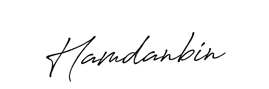 Make a beautiful signature design for name Hamdanbin. With this signature (Antro_Vectra_Bolder) style, you can create a handwritten signature for free. Hamdanbin signature style 7 images and pictures png