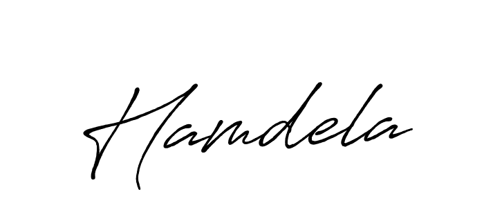 Design your own signature with our free online signature maker. With this signature software, you can create a handwritten (Antro_Vectra_Bolder) signature for name Hamdela. Hamdela signature style 7 images and pictures png