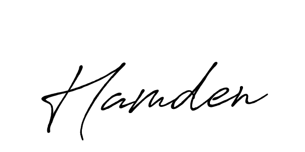 Hamden stylish signature style. Best Handwritten Sign (Antro_Vectra_Bolder) for my name. Handwritten Signature Collection Ideas for my name Hamden. Hamden signature style 7 images and pictures png